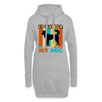 Kai Ken Hundeliebhaber Silhouette Vintage Sonnenuntergang - Hoodie-Kleid - Grau meliert - Vorne