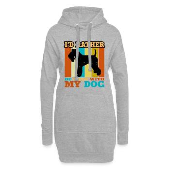 Kerry Blue Terrier Dog Silhouette Retro Sunset - Sweat-shirt à capuche long Femme - gris chiné - Devant