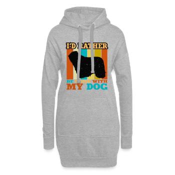 Komondor Dog Lover Silhouette Vintage Sunset - Sweat-shirt à capuche long Femme - gris chiné - Devant