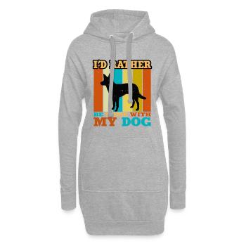 Koolie Dog Lover Silhouette Vintage Sunset - Sweat-shirt à capuche long Femme - gris chiné - Devant
