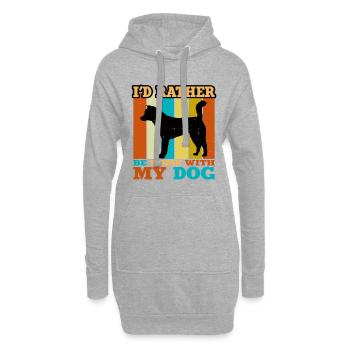 Kishu Ken Hundeliebhaber Silhouette Vintage Sonnenuntergang - Hoodie-Kleid - Grau meliert - Vorne