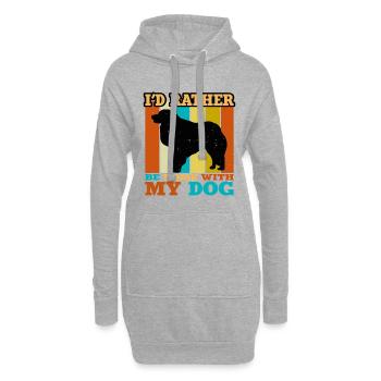 Kuvasz Dog Lover Silhouette Vintage Sunset - Sweat-shirt à capuche long Femme - gris chiné - Devant