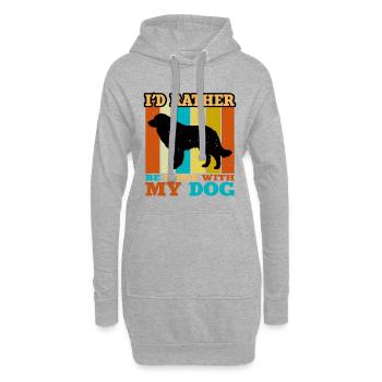Karst Schäferhund Hund Liebhaber Silhouette Vintage Sonnenuntergang - Hoodie-Kleid - Grau meliert - Vorne