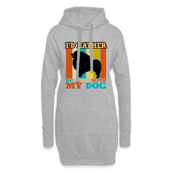 Keeshond Dog Lover Silhouette Vintage Sunset - Sweat-shirt à capuche long Femme - gris chiné - Devant