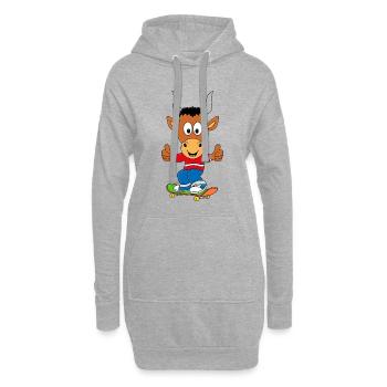 STIER - SKATEBOARD - SPORT - TIER - TIERISCH - GUT - Hoodie-Kleid - Grau meliert - Vorne