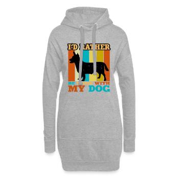 Lancashire Heeler Hund Liebe Silhouette Retro Sonnenuntergang - Hoodie-Kleid - Grau meliert - Vorne