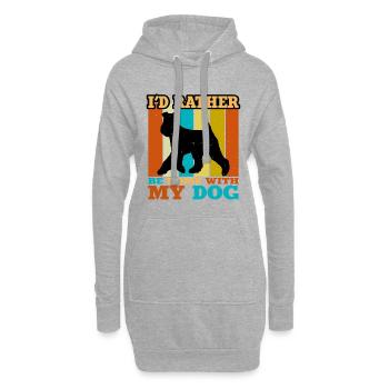 Welsh Terrier Dog Lover Silhouette Vintage Sunset - Sweat-shirt à capuche long Femme - gris chiné - Devant