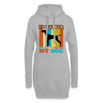 Vizsla Dog Lover Silhouette Vintage Sunset - Sweat-shirt à capuche long Femme - gris chiné - Devant