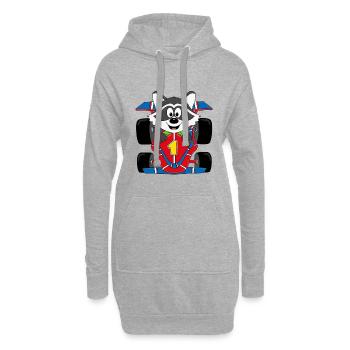WASCHBÄR - RENNFAHRER - AUTO - RENNAUTO - TIER - Hoodie-Kleid - Grau meliert - Vorne
