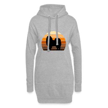 American Eskimo Dog Love Silhouette Vintage Sunset - Sweat-shirt à capuche long Femme - gris chiné - Devant