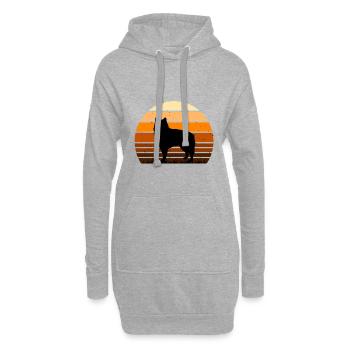 Alaskan Malamute Dog Lover Silhouette Retro Sunset - Sweat-shirt à capuche long Femme - gris chiné - Devant