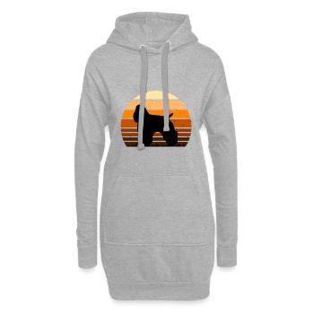 American Cocker Spaniel Dog Silhouette Retro Sun - Sweat-shirt à capuche long Femme - gris chiné - Devant