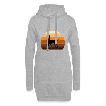 American Hairless Terrier Dog Silhouette Retro - Sweat-shirt à capuche long Femme - gris chiné - Devant