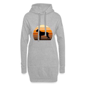 American Foxhound Dog Love Silhouette Retro Sunset - Sweat-shirt à capuche long Femme - gris chiné - Devant
