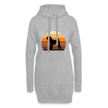 Airedale Terrier Hundeliebhaber Silhouette Retro Sonnenuntergang - Hoodie-Kleid - Grau meliert - Vorne