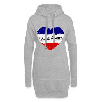 Das schöne Frankreich - Hoodie-Kleid - Grau meliert - Vorne