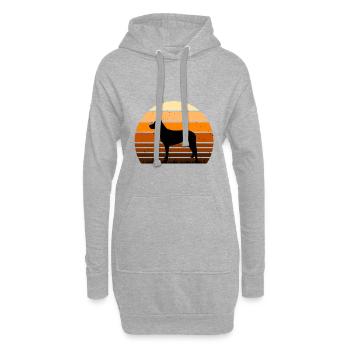 Belgischer Schäferhund Tervuren Hundesilhouette Retro - Hoodie-Kleid - Grau meliert - Vorne