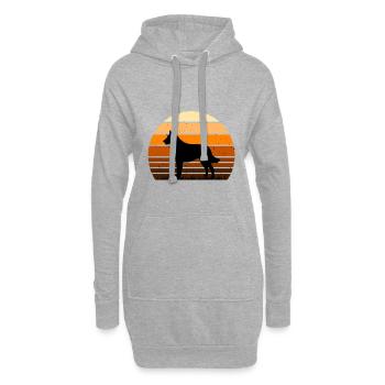 Belgischer Schäferhund Laekenois Hundesilhouette Retro - Hoodie-Kleid - Grau meliert - Vorne