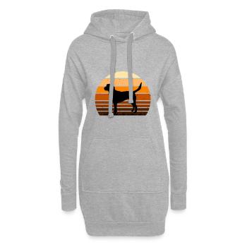 Beagle Harrier Dog Lover Silhouette Vintage Sunset - Sweat-shirt à capuche long Femme - gris chiné - Devant