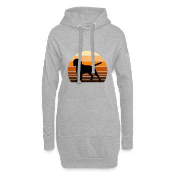 Beagle Dog Lover Silhouette Vintage Sunset - Sweat-shirt à capuche long Femme - gris chiné - Devant