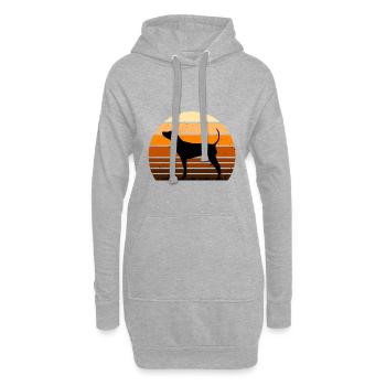 Noir Et Tan Coonhound Chien Silhouette Rétro Soleil - Sweat-shirt à capuche long Femme - gris chiné - Devant