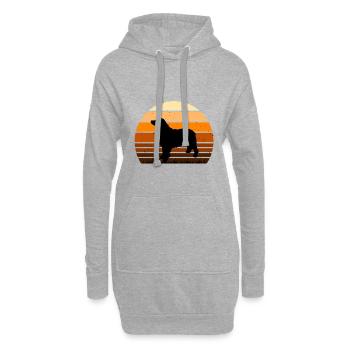 Berner Laufhund Dog Love Silhouette Vintage Sunset - Sweat-shirt à capuche long Femme - gris chiné - Devant