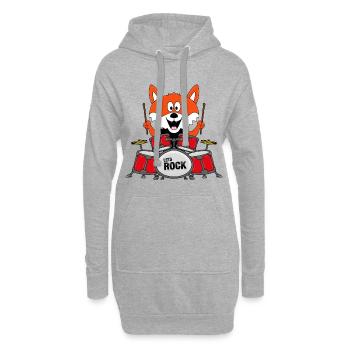 SCHLAGZEUG - BAND - TIER - FUCHS - KIND - BABY - Hoodie-Kleid - Grau meliert - Vorne