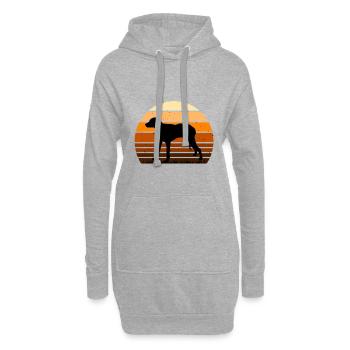 Chien Français Blanc et Orange Dog Silhouette - Sweat-shirt à capuche long Femme - gris chiné - Devant