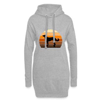Catahoula Cur Dog Lover Silhouette Vintage Sunset - Hoodie Dress - heather grey - Front