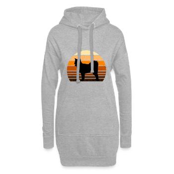 Canadian Eskimo Dog Love Silhouette Vintage Sunset - Sweat-shirt à capuche long Femme - gris chiné - Devant