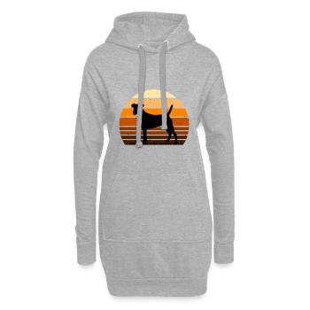 Chilien Fox Terrier Dog Silhouette Rétro Coucher de soleil - Sweat-shirt à capuche long Femme - gris chiné - Devant