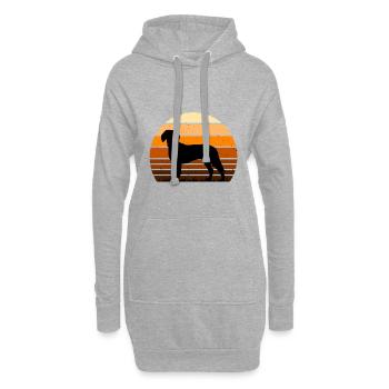 Deutsche Bracke Dog Love Silhouette Vintage Sunset - Hoodie-Kleid - Grau meliert - Vorne