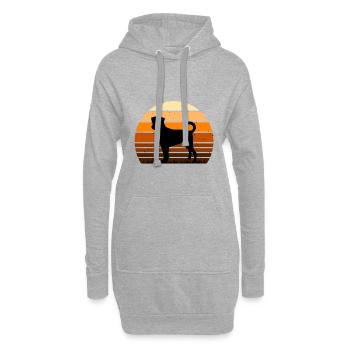Chien de ferme suédois danois Silhouette Retro Coucher de soleil - Sweat-shirt à capuche long Femme - gris chiné - Devant