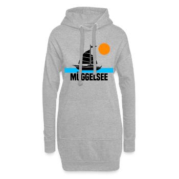Müggelsee Segelboot Sonnenuntergang - Hoodie-Kleid - Grau meliert - Vorne