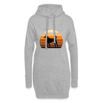 Formosan Mountain Dog Love Silhouette Retro Sunset - Sweat-shirt à capuche long Femme - gris chiné - Devant