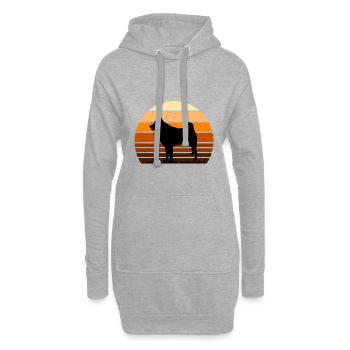 Finnischer Spitz Hund Liebhaber Silhouette Vintage Sonnenuntergang - Hoodie-Kleid - Grau meliert - Vorne