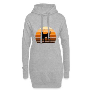 Gascon Saintongeois Dog Silhouette Retro Sunset - Sweat-shirt à capuche long Femme - gris chiné - Devant