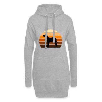 Grand Anglo Francais Blanc Et Noir Dog Lover - Sweat-shirt à capuche long Femme - gris chiné - Devant