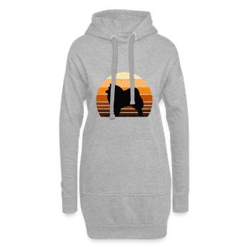 Spitz japonais Dog Lover Silhouette Vintage Sunset - Sweat-shirt à capuche long Femme - gris chiné - Devant
