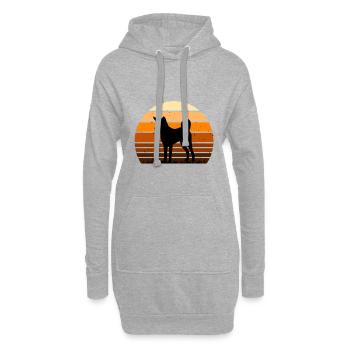 Indischer Paria Hund Liebhaber Silhouette Vintage Sonnenuntergang - Hoodie-Kleid - Grau meliert - Vorne