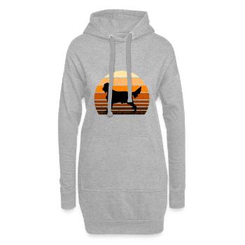 Irischer Setter Hund Liebhaber Silhouette Vintage Sonnenuntergang - Hoodie-Kleid - Grau meliert - Vorne