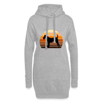 Irish Terrier Dog Lover Silhouette Vintage Sunset - Sweat-shirt à capuche long Femme - gris chiné - Devant