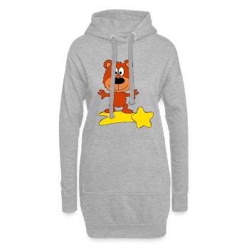 STERNSCHNUPPE - TEDDYBÄR - BÄR - TEDDY - KIND - Hoodie-Kleid - Grau meliert - Vorne