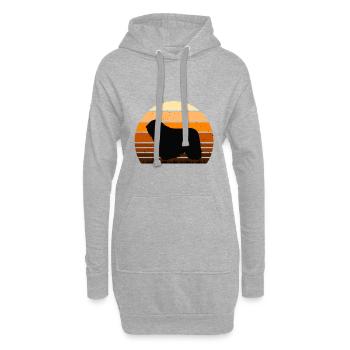 Komondor Dog Lover Silhouette Vintage Sunset - Sweat-shirt à capuche long Femme - gris chiné - Devant