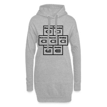 Batteries et week-ends - Sweat-shirt à capuche long Femme - gris chiné - Devant