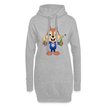 EICHHÖRNCHEN - PARTY - FEIER - SEKT - TIER - Hoodie-Kleid - Grau meliert - Vorne