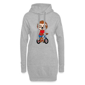 FAULTIER - FAHRRAD - RAD - RADFAHRER - TIER - Hoodie-Kleid - Grau meliert - Vorne