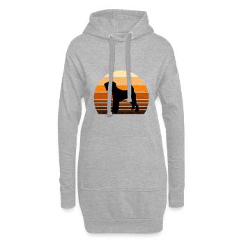 Lakeland Terrier Dog Lover Silhouette Retro Sunset - Sweat-shirt à capuche long Femme - gris chiné - Devant