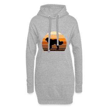 Landseer Dog Lover Silhouette Vintage Sunset - Sweat-shirt à capuche long Femme - gris chiné - Devant