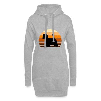 Westie Dog Lover Silhouette Vintage Sunset - Sweat-shirt à capuche long Femme - gris chiné - Devant